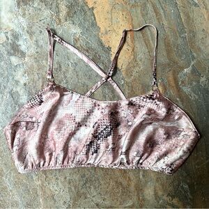 La Senza Satin Cinched Bralette Women’s Size Small Blush Pink Snakeskin Print